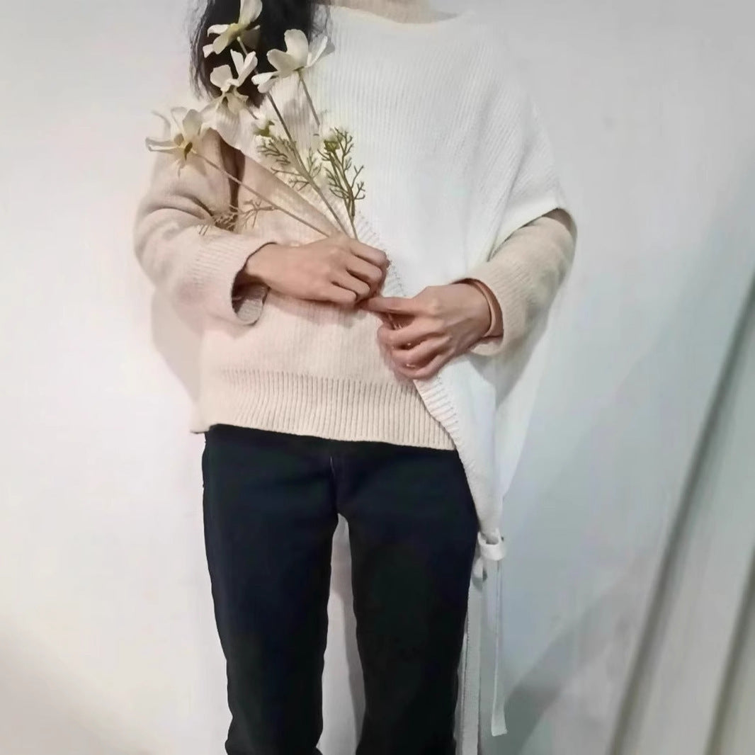 Special-interest Design Versatile Beveled Triangle Knitted Shawl Vest